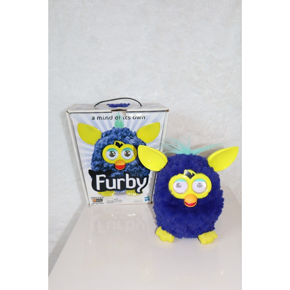 2012 Hasbro Furby Boom Starry Night Blue Yellow Ears Interactive TESTED WORKS